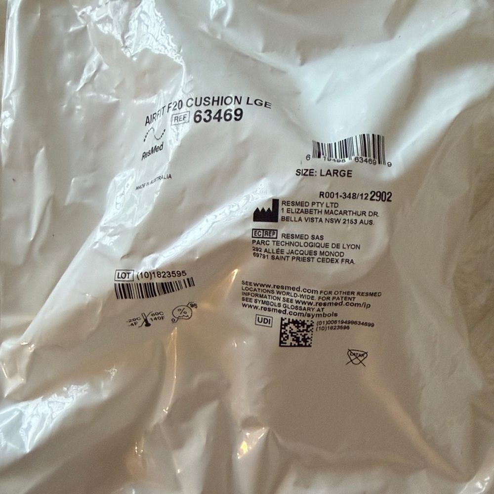 ResMed AirFit F20 Cushion Large - White